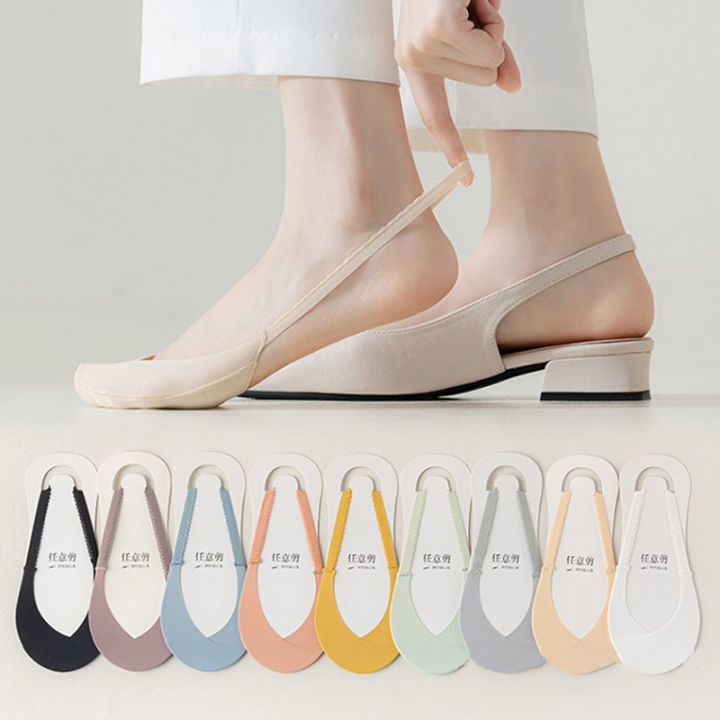 Socks Female Ice Silk Summer Thin Invisible High Heels Front Half Palm Japanese