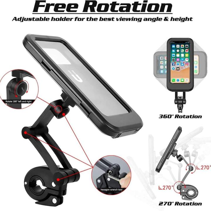 Adjustable 360° Bike/Motorcycle Phone Holder – Waterproof Handlebar Mount Stand for All Phones