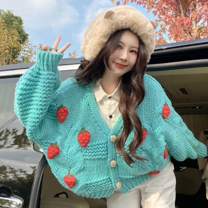 MEXZT%20Women%20Harajuku%20Strawberry%20Loose%20Cardigan%20Sweater%20Fall%20Fashion%20Long%20Sleeve%20Korean%20Tops%20Chic%20Female%20Preppy%20Style%20Y2k%20Sweater%20-%20Image%203