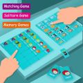 Kid Wooden Memory Solitaire Matching Game Two Player Party Family Board Games Fruit Animal Cartoon Early Educational Puzzles Toy.