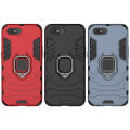 For OPPO A1K Case, Silicone TPU and Hard PC Luxury Armor Shockproof Metal Ring Holder Cover Phone Casing. 