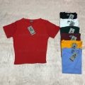 Crop Tee-Shirt - Summer Friendly - Stretchable - Breathable - Ribbed Fabric. 
