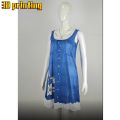 Women's A-Line Dress Sleeveless Spring Summer Casual Patchwork Print Knee Length Dress Fashion 3D Printing Denim Print Dress. 