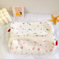 Floral Pencil Bag Flowers Pencil Cases Cute Cotton Pen Bag Storage Bags School Supplies Stationery.