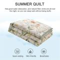 Simple Modern Air Condition Thin Blanket Summer Quilt Cotton Fluffy Plaid Blanket On The Bed Comfortable Comforter. 