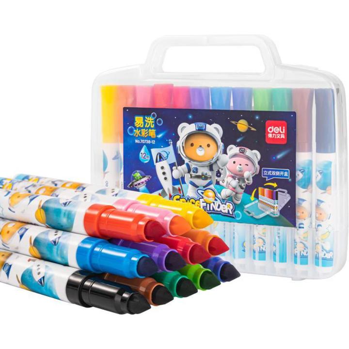 Deli E70738-12 Water Color Felt Pen 12 color