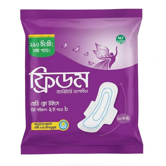 Freedom Sanitary Napkin - Heavy Flow Wings (210mm) - 6 Pcs (Mini Pack) Combo