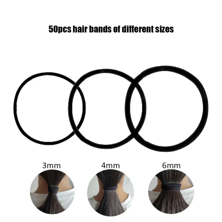 50pcs%20Black%20Hair%20Rubber%20Bands%20Women%20Girls%20Hair%20Tie%20Elastics%20Hairbands%20Ponytail%20Holders%20Hair%20Ties%20Seamless%20Elastic%20Hair%20Bands%20-%20Image%202