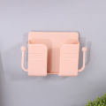1pcs Wall Mounted Organizer Storage Box Remote Control Mounted Mobile Phone Plug Wall Holder Charging Multifunction Holder Stand. 