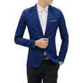 Navy blue  Synthetic Casual Blazer For Men. 