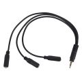 1/8 to 1/4 adapter-3 x Stereo Audio Splitter Cable-Black. 
