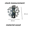 Wall Clock  Black Tree Birds Shaped Laser Cut Designer Wooden Wall Clock.. 