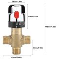 JAEEE Thermostatic Mixing Valve Solid Brass G1/2 for Shower System Water Temperature Control Pipe Basin Thermostat Control.