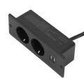 Recessed Desk Socket EU Plug 230-265V Functional In Desk Power Hub for Home Industry. 