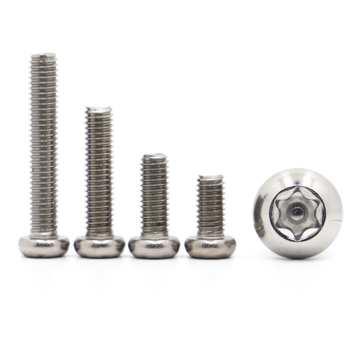 5-50pcs M2 M2.5 M3 M4 M5 M6 M8 A2 Stainless Steel Six Lobe Torx Button Head with Pin Tamper Proof Anti Theft Security Screw Bolt