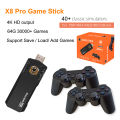 X8 Pro Retro Video Game Console 64G 30000+ Games Emuelec 4.5 Wireless Gamepad 40+ Emulator Game Stick 4K for N64/PSP/SNES.