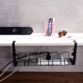 Under-desk Cable Management Rack Hanger Punch Free Hanging Wire Storage Organizer Wire Power Board Adapter Holder Basket Shelf.