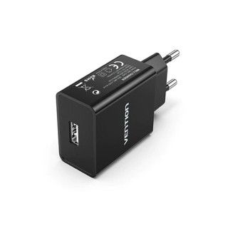 Vention 1 Port 12W USB Black Wall Charger #WML-CH07-EU-B