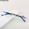 Luxury Diamond Cut Reading Glasses Men Rimless Anti Blue Light Eyeglasses Ladies Plus Prescription Eyewear Diopter 1.0 To +4.0 PCardiaCP. 