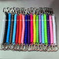 Plastic rope keychain extendable anti loss rope spring pendant chain. 