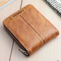 SHABILI PU Leather Fashionable Short Wallet Classic Explosive Large-capacity Zipper Multi-card Business Short Wallet. 