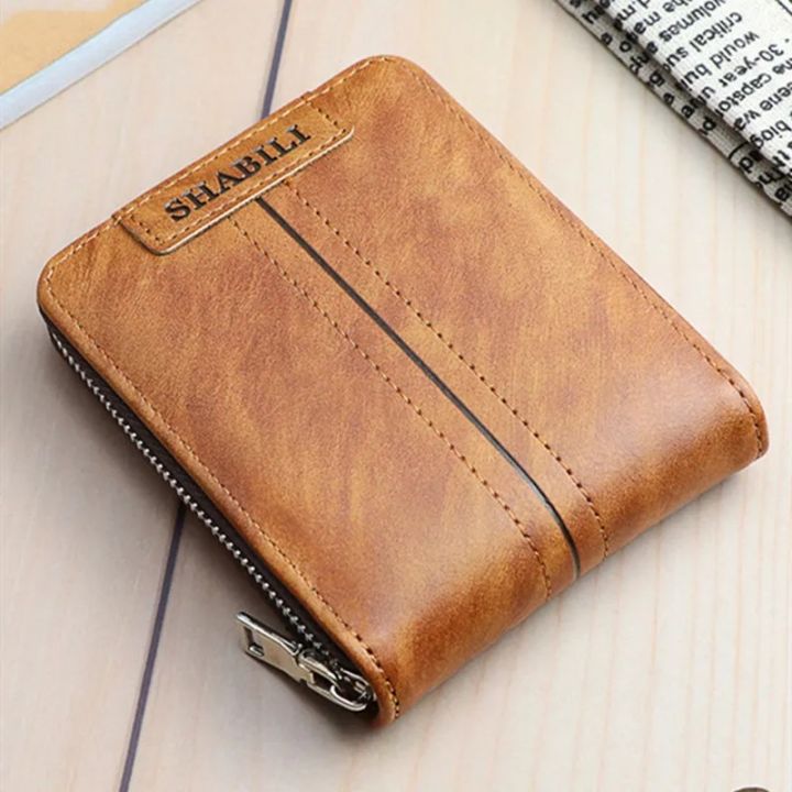 SHABILI%20PU%20Leather%20Fashionable%20Short%20Wallet%20Classic%20Explosive%20Large-capacity%20Zipper%20Multi-card%20Business%20Short%20Wallet%20-%20Image%203