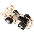 Diy Electric Wood Racing Car Assembled Puzzles Scientific Experiment Educational Mini Model Early Learning Toy For Children Kids. 