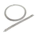 Cuban Chain,Hip Hop Iced Out Bling Alloy Gold Silver Color Hip hop Necklace For Men With Chains. 