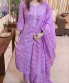 Exclusive Cotton Unstitched Skin Print High Quality Three Piece dress For Women.
