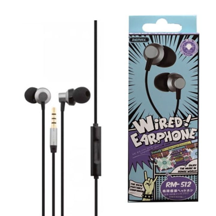 REMAX RM 512 High Performance Wired In Ear Earphone Stereo with Mic, 3 ...