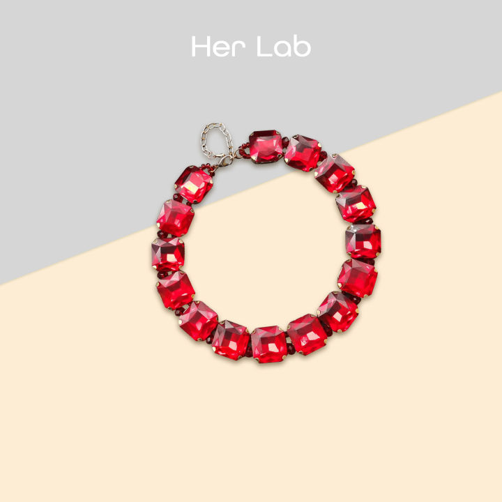 Her%20Lab%20Jewelry%20%7CA%20Square%20Red%20Cubic%20Zirconia%20Beads%207%20Inch%20-%20Image%207