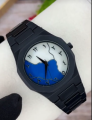Arabic Aura Watch – Carbon Fiber Look Body with Sleek & Modern Design - Black X Blue.