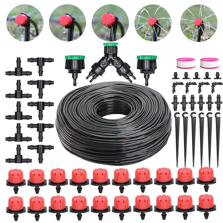 5-50M%20Garden%20Micro%20Drip%20Irrigation%20System%20Kit%201/4''%20Hose%20Spray%20Kit%208%20Hole%20Adjustable%20Flow%20Dripper%20Atomizer%20Greenhouse%20Watering%20-%20Image%203