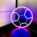 Qiunery Soccer Neon Sign For Bedroom, Battery/USB Powered LED Football Neon Lamp Sports Neon Sign For Home Bedroom Club Party Wall Hanging Decor.
