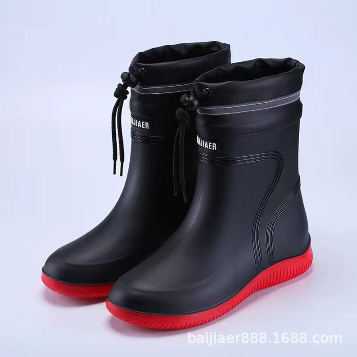 Rain%20boots%20men's%20rubber%20shoes%20anti%20slip%20waterproof%20shoes%20fishing%20shoes%20kitchen%20medium%20tube%20work%20shoes%20velvet%20fashion%20water%20shoes%20rain%20boots%20men%20-%20Image%202