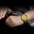 NAVIFORCE NF9196 Golden Stainless Steel Chronograph Watch For Men - Golden. 