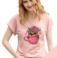 Half Sleeve Chinese Printed Microfibre Tshirts for Women and girls. 