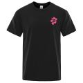 A Blooming Flowers Chest Mark Print Tshirt Men Fashion Cotton Tee Clothes Casual Summer Oversized T-Shirt Breathable T-Shirts. 