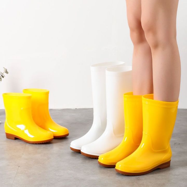 Knee-High%20Rain%20Boots%20Men's%20Boots%20Short%20Tube%20Sanitary%20Rain%20Shoes%20Beef%20Tendon%20Bottom%20Acid%20and%20Alkali%20Resistant%20Middle%20Tube%20Chef%20White%20Rubber%20Shoes%20Female%20-%20Image%207