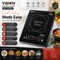 VISION Induction Cooker VSN-1206-Eco (873814) | 2000W Touch Control Cooktop | 1 Year Service Warranty | Free Delivery.