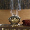 【Hey my home】Chinese Alloy Burner Lotus Flower Incense Holder Handmade Censer for Home Office Decoration Drop Ship.