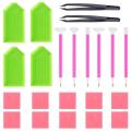 Delicate product DIY Diamond Painting Tool Kits, ABS + Silicone Materials Including Tweezers, Diamond Disk, Glue, Pen, and Bags for DIY Art Craft (22PCS). 