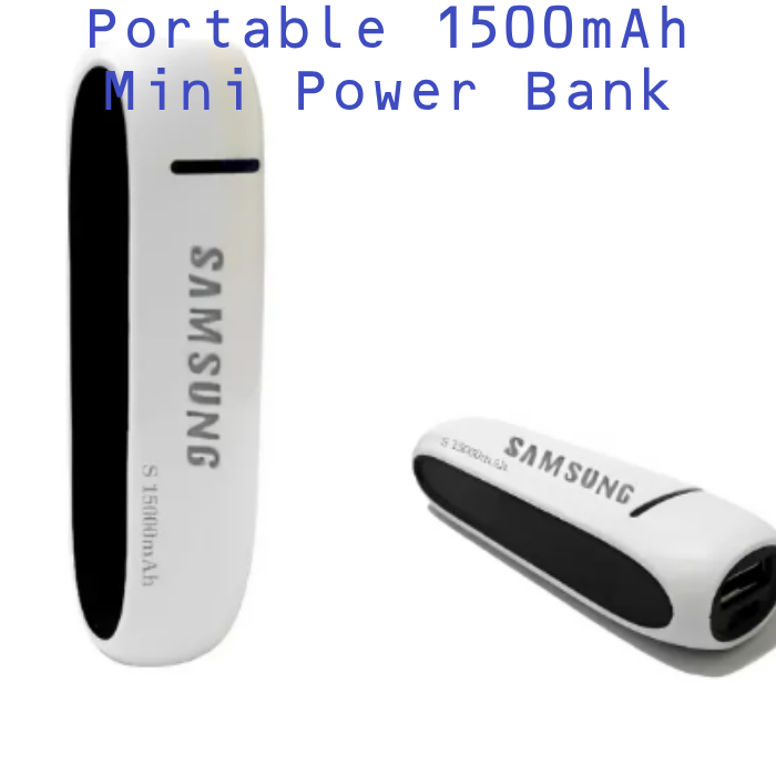 Portable 1500mAh Mini Power Bank | Rechargeable Emergency Mobile Charger | Compact Pocket Size Battery Backup | Universal USB Power Bank