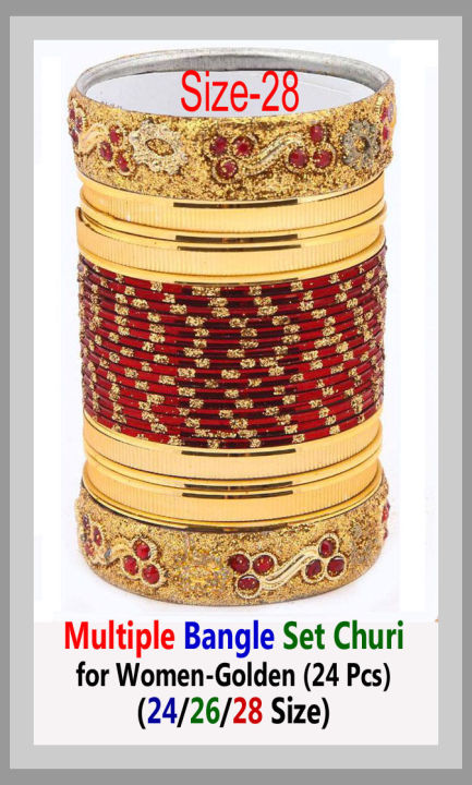 Multiple%C2%A0Bangle%C2%A0Set%C2%A0Churi%C2%A0for%C2%A0Women-Golden%C2%A0(24%C2%A0Pcs)%20-%20Image%204