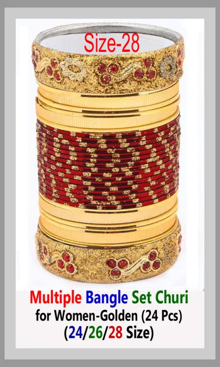 Multiple%C2%A0Bangle%C2%A0Set%C2%A0Churi%C2%A0for%C2%A0Women-Golden%C2%A0(24%C2%A0Pcs)%20-%20Image%204