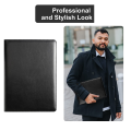 Resume Portfolio Folder Black Resume Portfolio Folder with A4 Size Clipboard Black Leather Padfolio for Men Women Business Portfolio Organizer.