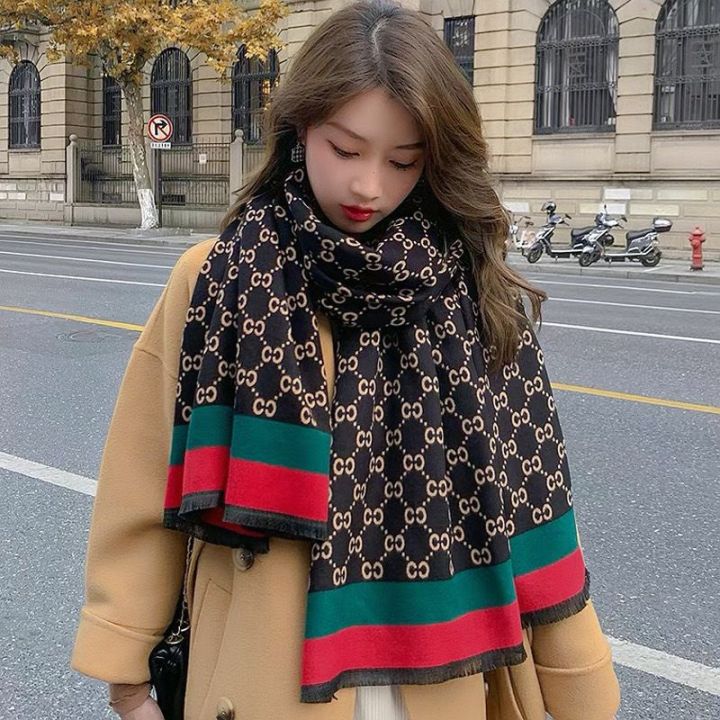 luxury Scarf Women Winter Warm Bufanda Shawl Wraps Thick Print For Female
