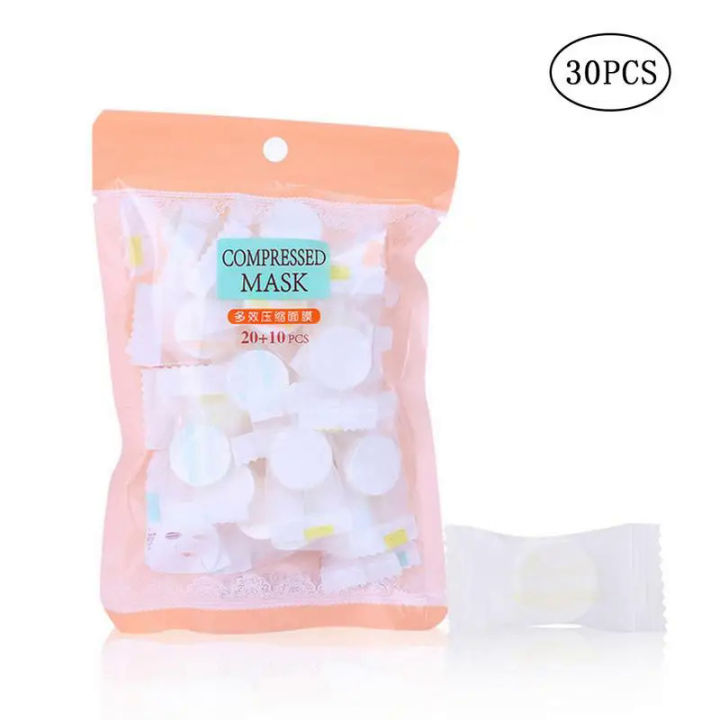 30Pcs/bag Facial Compression Mask Nonwoven Fabric Mask Paper Skin Care Dry Disposable Compressed Towel Face DIY Mask Makeup Tool