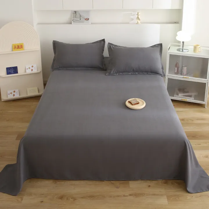 Summer%20washed%20cotton%20bed%20sheet%20single%20piece%20simple%20solid%20color%20small%20fresh%201.2%20meters%201.5%20student%20dormitory%20single%20double%20quilt%20-%20Image%206