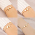 【Exclusive Limited Edition】 Simple Fashion Love Heart Bracelet For Women Personality Design 26 Letters Bracelet Hand Jewelry Golden Accessory Exquisite Girl Gifts Watty Store.